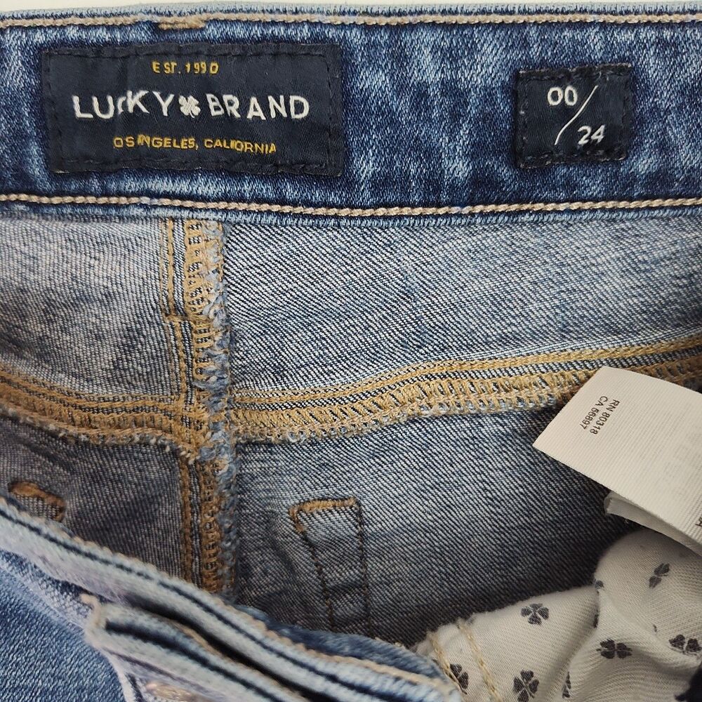 Lucky Brand Stella Skinny Distressed Cropped Women's Jeans, Size 00/24, Raw Hem - Picture 10 of 13